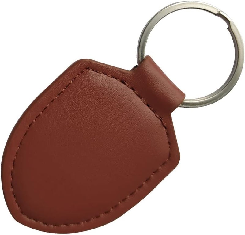 hecere Genuine Leather RFID Key Fob Tag IC ISO14443A UID Changeable Sector0 Block0 Rewritable for Access Control 1pcs/lot (brown IC Keychain, Square) - Image 1